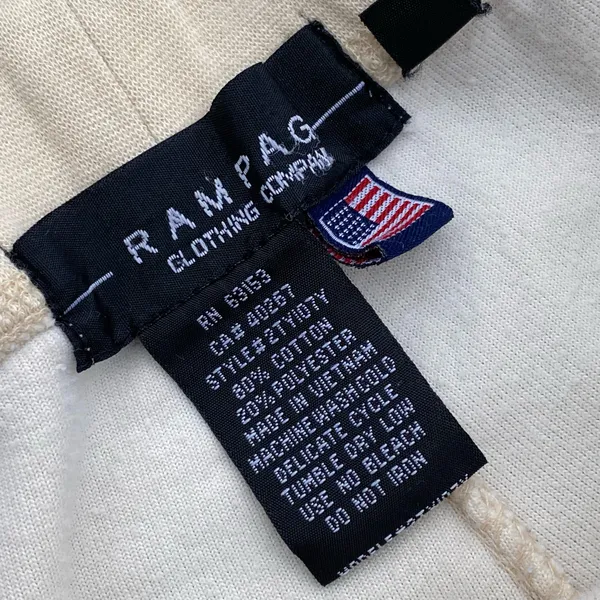 🍦 Vintage Y2K 2000s Low Rise McBling Rampage Size Medium French Vanilla Ice Cream Wide Leg Tracksuit Track Pants🍦 - Image 3