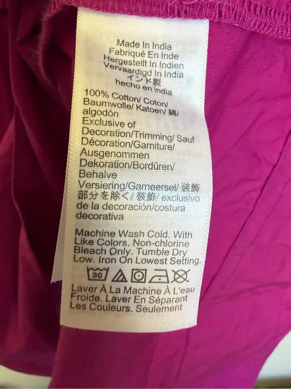 J. CREW Tiered Midi Cotton Poplin Fuchsia Dress Large - Image 9