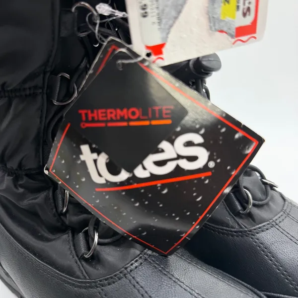 Totes April Black Wide Width Snow Boots Womens 5W Thermolite Insulated Faux Fur - Image 9