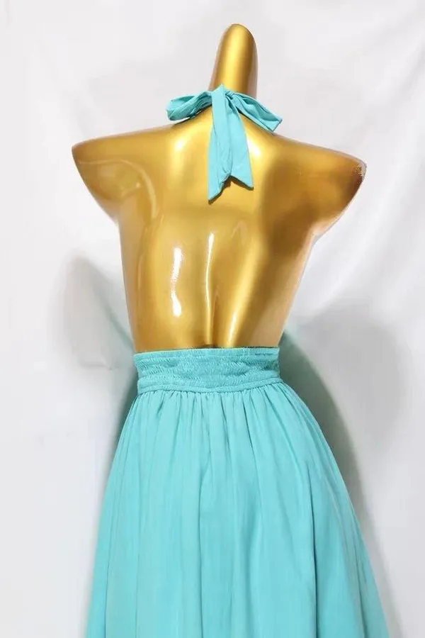 HELLO MOLLY Mint Tropical Temptation Halter Mini Dress - Image 7