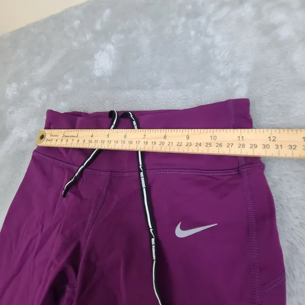 Women Nike Dri-Fit Wine Leggings Waist Back Hip and upper Waist‎ Pockets Size XS - Image 2