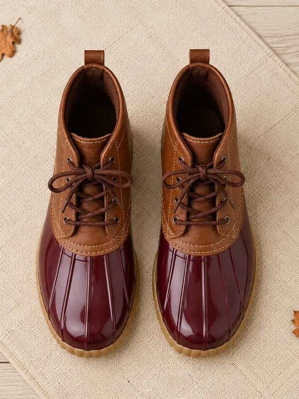 Burgundy Merlot Waterproof Duck Boots Women’s US 7 NWT - Image 4
