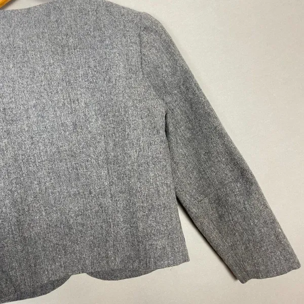 Vintage 1960s Cropped Blazer Jacket 3/4 Length Sleeves Women Carlette Twee Gray - Image 7
