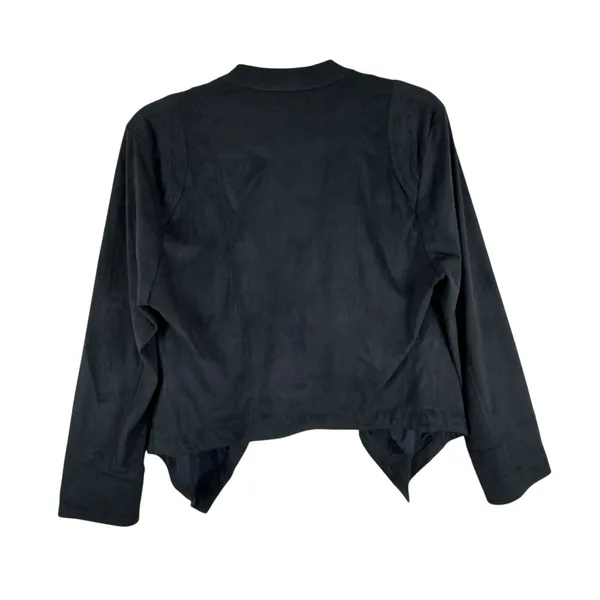 Jack By BB Dakota Big City Nights Black‎ Open Blazer Jacket Faux Suede Medium - Image 3