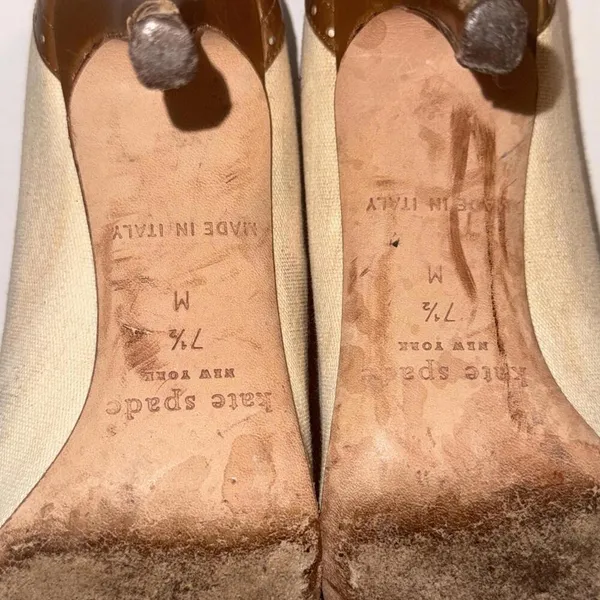 Kate Spade Preppy Peep Toe Old Money Luxury Designer Classic Pumps‎ Size 7.5M - Image 9