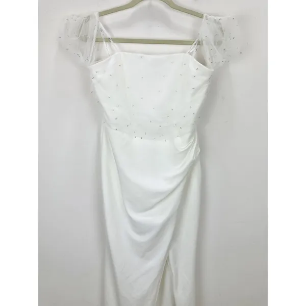 NEW Lulus Profound Glamour Ivory Pearl Off-the-Shoulder Tulip Maxi Dress Large - Image 6