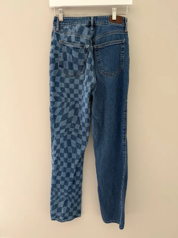 Hollister Ultra High Rise Checkered 90s Straight Jeans 3R - Image 6