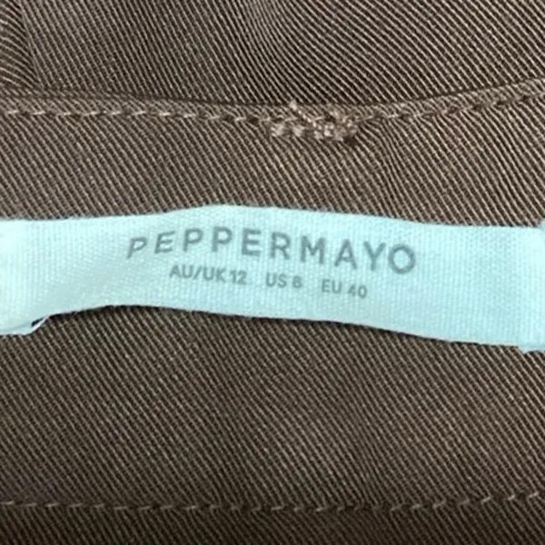Peppermayo Brown High Rise Straight Pleated Career Wide Leg Dress Pants 8 - Image 4
