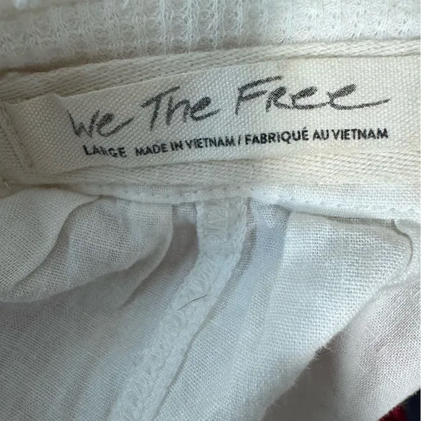 We The Free Beating Hearts Linen Long Sleeve Top Green Orange Rust Sleeve Stripe - Image 7
