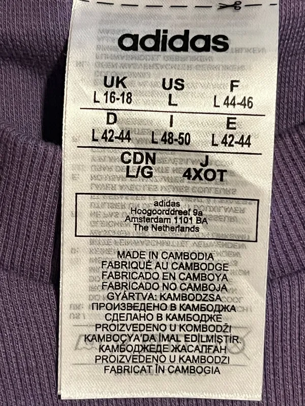 Womens large Adidas Moment Athleisure Long Sleeve Dress Tech Purple/Black - Image 8