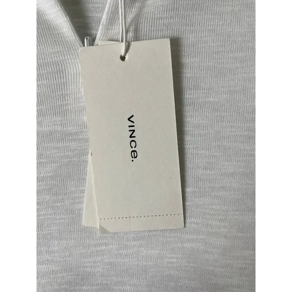 Vince Half Zip Mock Neck Pullover Optic White Small Cotton Modal Long Sleeve New - Image 9