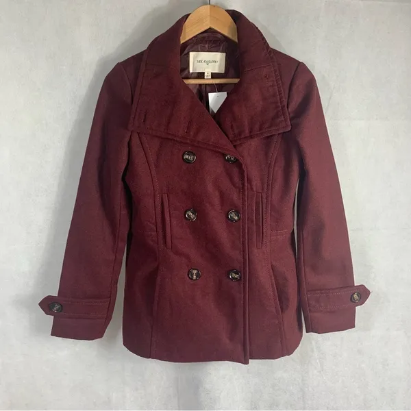 Thread & Supply Double Breasted Oxblood Peacoat Size Medium - Image 5