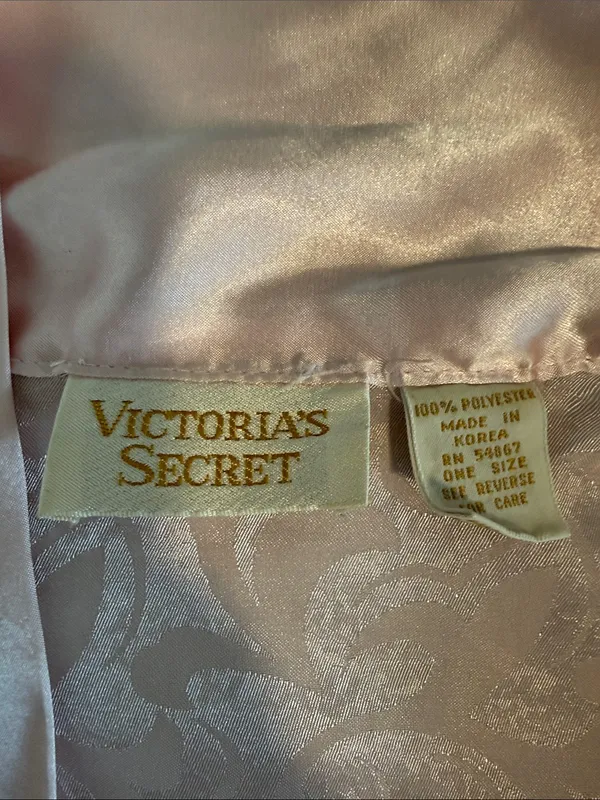 Vintage Victoria’s Secret pink silk Feel robe sz XL - Image 4