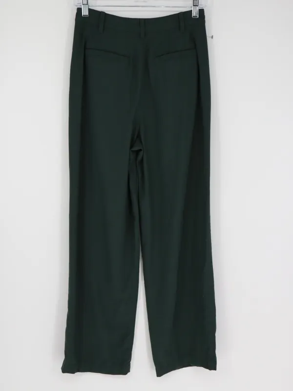 Madewell Drapey Pleated Wide-Leg Pants Women’s 2 Dark Green High Rise Preppy - Image 7