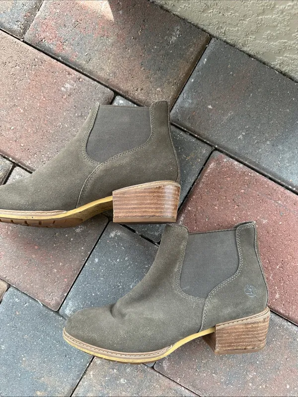 Timberland Suede Chelsea Booties - Olive Brown - Image 3