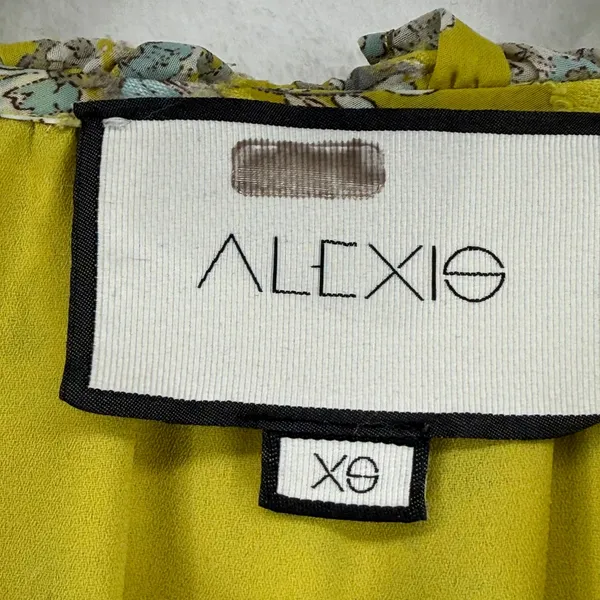 ALEXIS Auja Floral‎ Print Crepe Midi Dress Ruffle Sleeve Tiered Yellow XS - Image 7