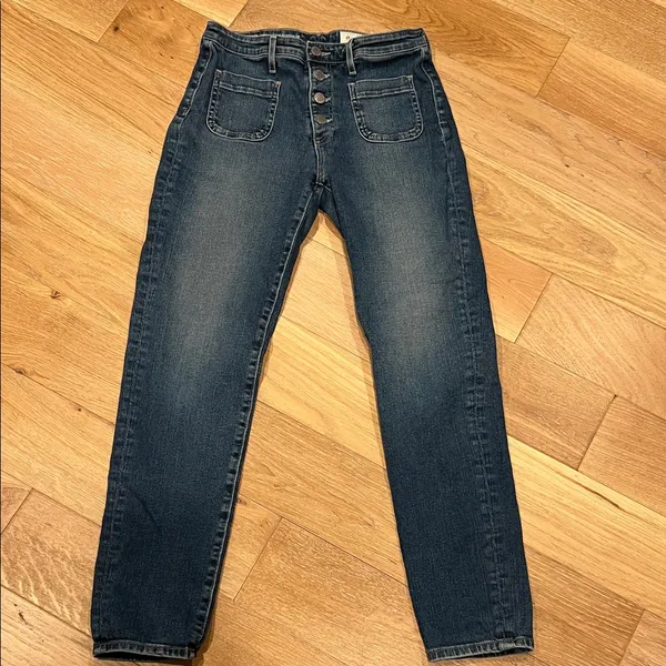 AG × Vintage Stevie Anthropologie‎ Ankle Button Up Jeans Size 28 - Image 2