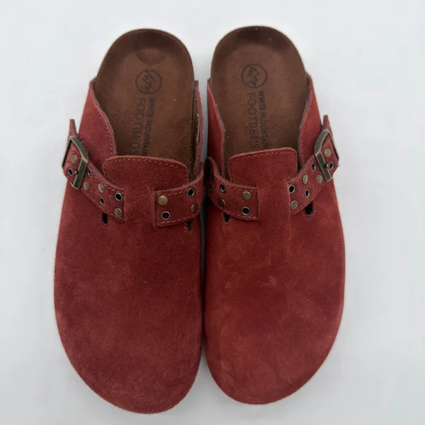 White Mountain BenBen Rust Casual Everyday Comfort Suede Leather Clogs 9 - Image 5
