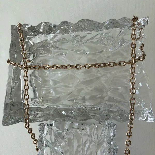 LONG CHAIN CROSSBODY GOLD GLITTER SHOULDER BAG Purse Evening Occasion Bag - Image 14