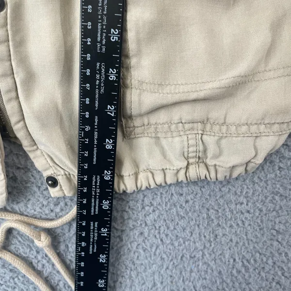 Abercrombie & Fitch Safari Jacket Women L Tan Lightweight Utility Full Zip - Image 8
