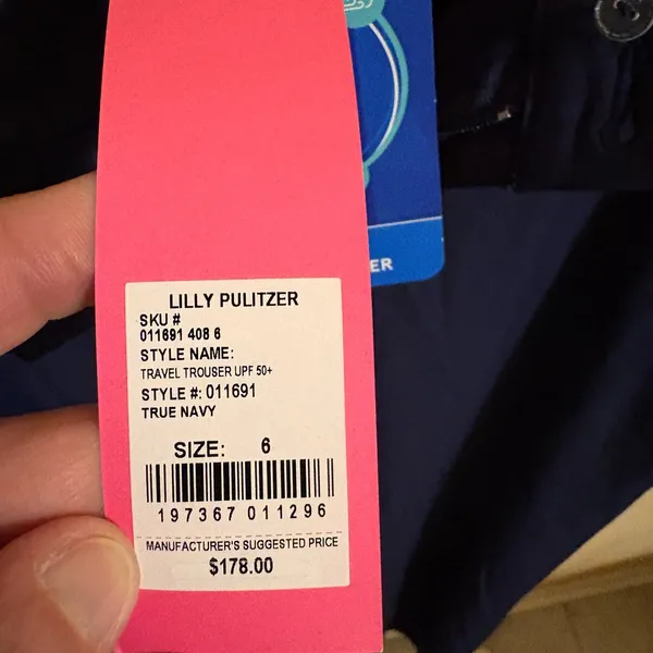 NWT Lilly Pulitzer Travel UPF 50+ Trousers in True Navy - Image 5