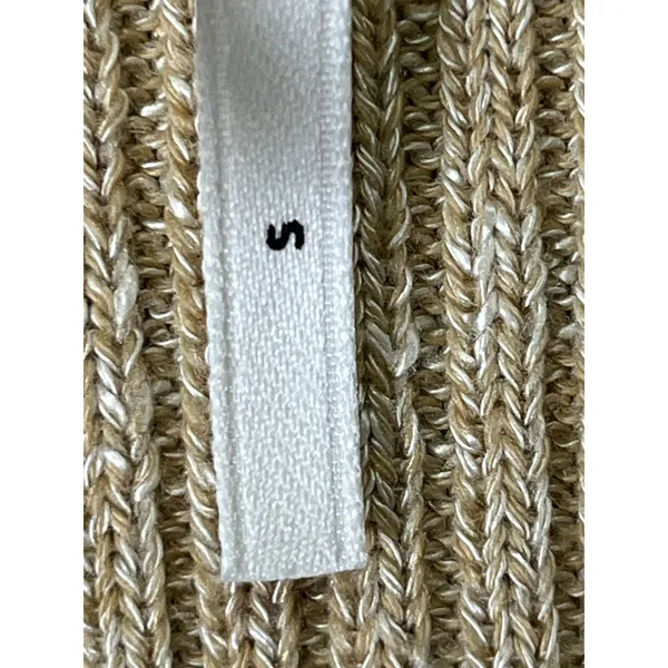 Anthropologie Gold Metallic Knit Surplice Wrap Top Sheer Lace Sleeve Balletcore - Image 7