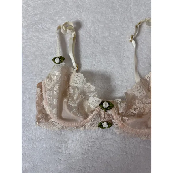 For Love and Lemons x Victoria's Secret Sweetheart Lace Bra size S Rose Floral - Image 3