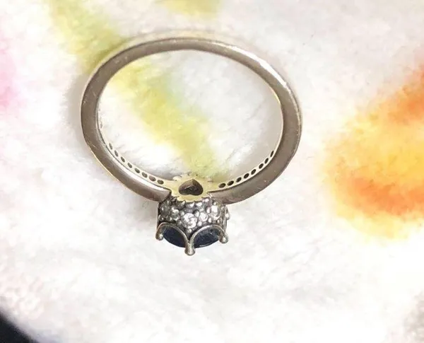 Pandora Blue Sparkling Crown Ring - Image 7