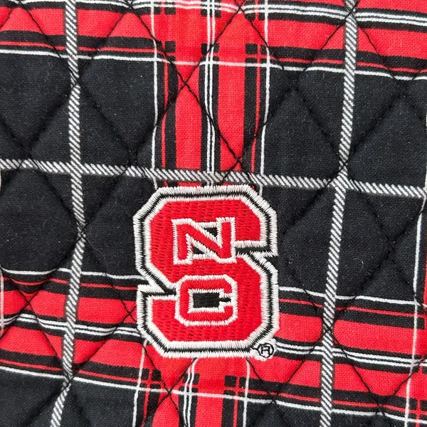 NC State University Wolfpack Plaid Purse Black Red - Image 2