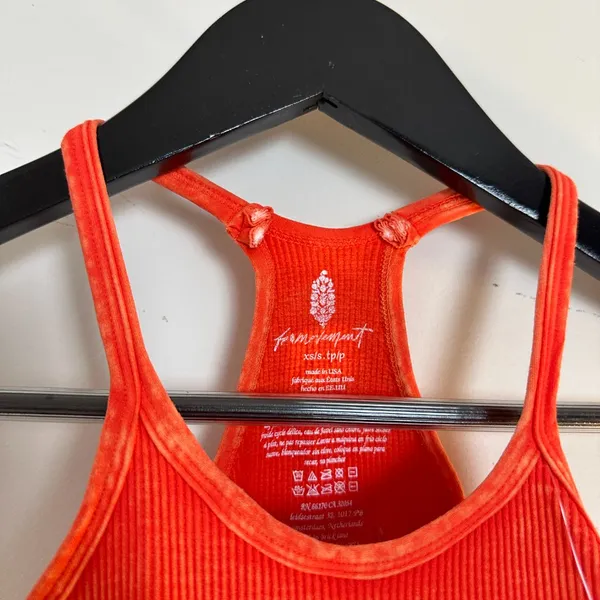 FREE PEOPLE Movement Happiness Runs Long Crop Tank in Orange Size X-Small/Small - Image 3
