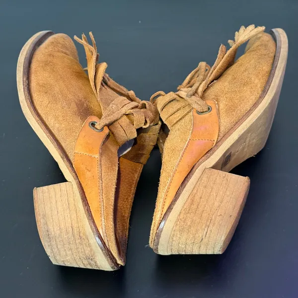 SixtySeven Suede Fringe Mules Womens 40 US 9 9.5 Western Kiltie Pointed Toe - Image 8