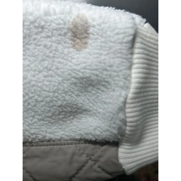 Abercrombie & Fitch Asymmetrical Snap-Up Fleece,‎ Ivory/Beige, Size Medium - Image 9
