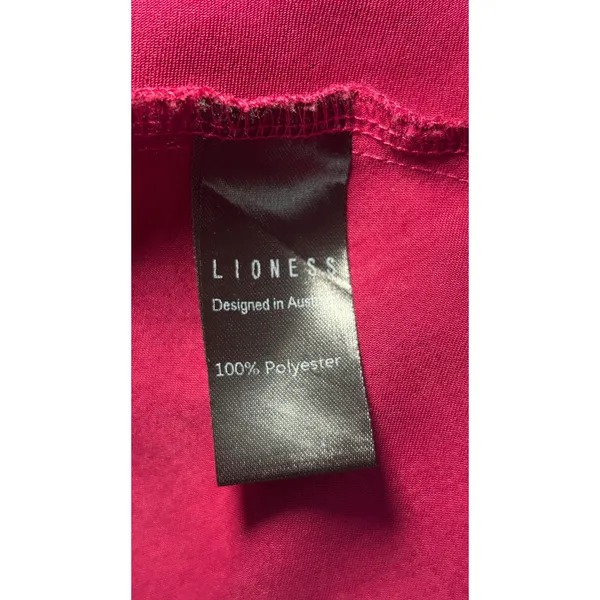 Lioness Satin Maxi Dress L Magenta Pink Cowl Neck Side Slit‎ Open Back Slip - Image 7