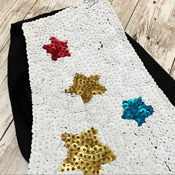 Vintage 80’s Beaded Sequin Christmas Vest L Size L - Image 10