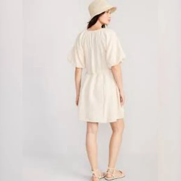 Old‎ Navy Waist-Defined Puff-Sleeve Mini Dress Large NWT - Image 7