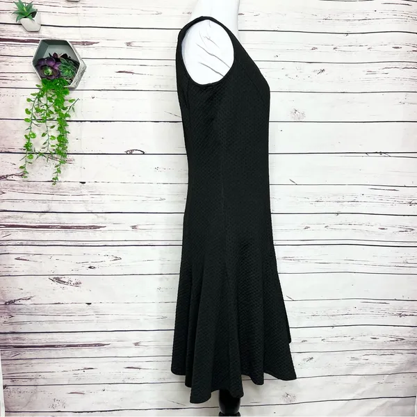 Calvin Klein Black Textured Sleeveless Fit & Flare Dress Size 4 Small - Image 5