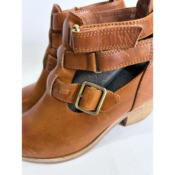 Antelope Italian Leather Ankle Boots Brown Buckle Straps Block Heel EU 38‎ - Image 14
