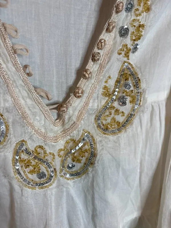 NWT Free People white embellished mini dress - Image 4