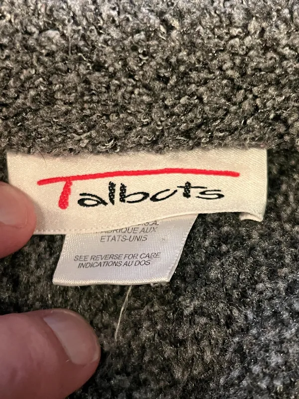 Talbots Jacket Womens Medium Gray Button Front Textured Fleece Shacket Made USA - Image 5