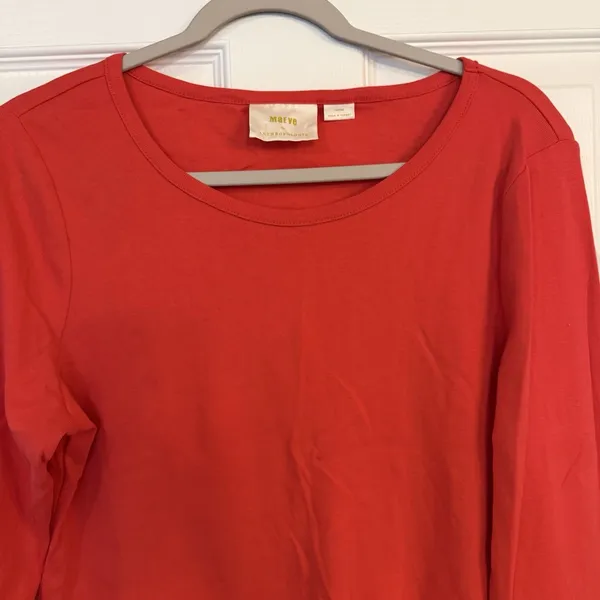 Maeve by Anthropologie Top Cropped Size Large Red Fitted Bell‎ Sleeve Party Boho - Image 3