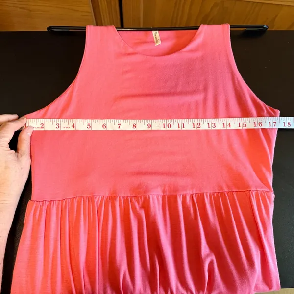 Tall Boutique Maxi Dress S/M Coral Orange Flowy Sleeveless Vacation Beeson River - Image 5