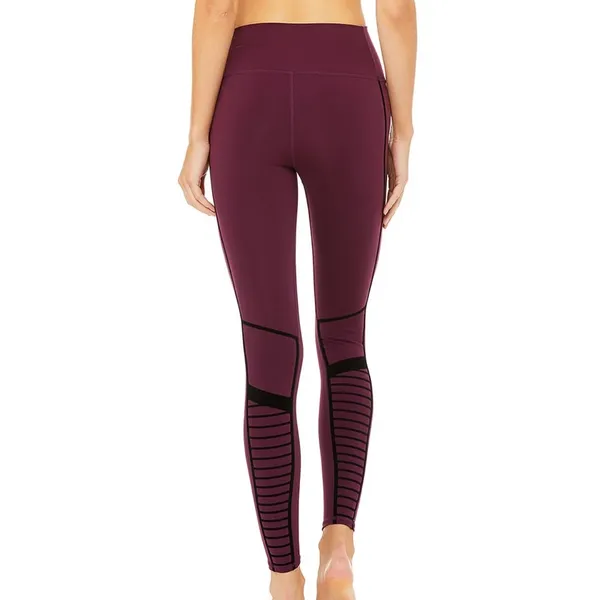 Alo Flocked High Waist Moto Legging - Image 8