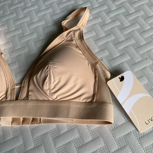 NWT Lively The Mesh Trim Padded Bralette Size XS in Toasted Almond - Image 2
