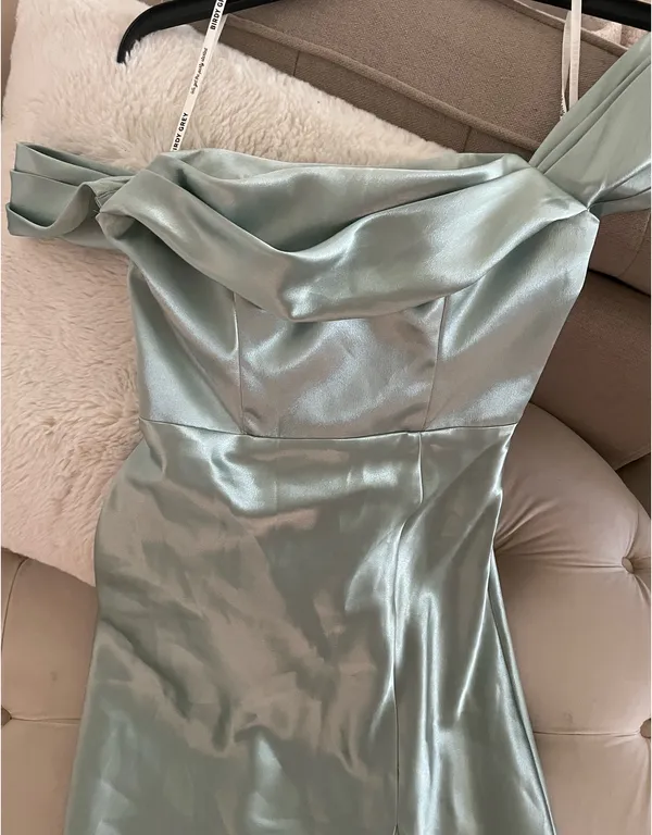 Birdy Grey Mia Dress Shiny Satin Sage - Image 5