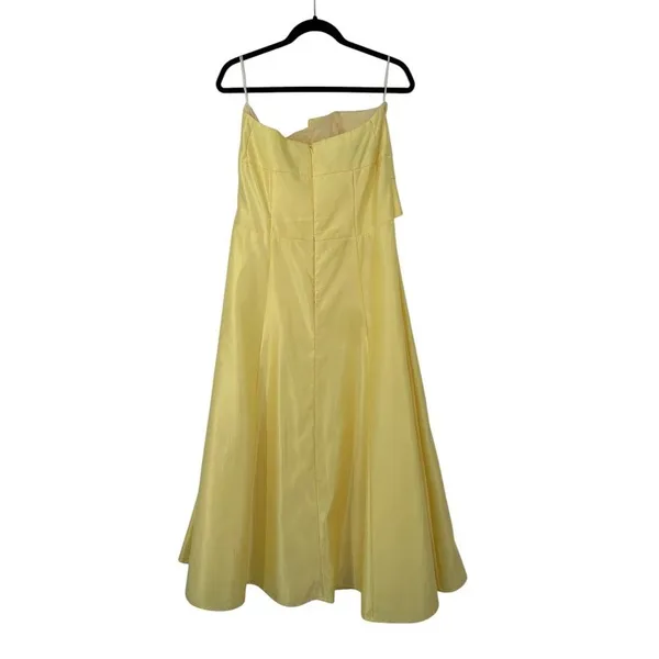 Vintage Jessica McClintock Gunne Sax Women 15 Yellow Strapless Beaded Gown Prom - Image 3