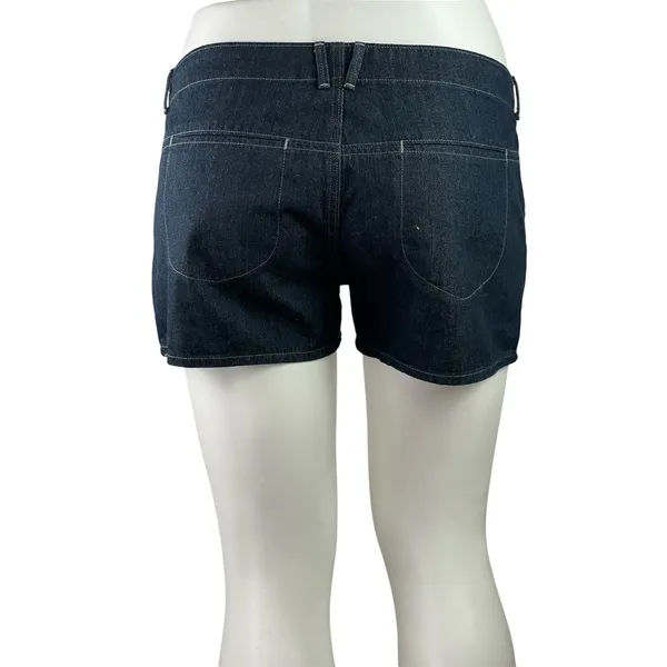 Old Navy Womens Blue Mid Rise Slim Fit Straight Leg Mini Denim Jeans Shorts 16 - Image 3