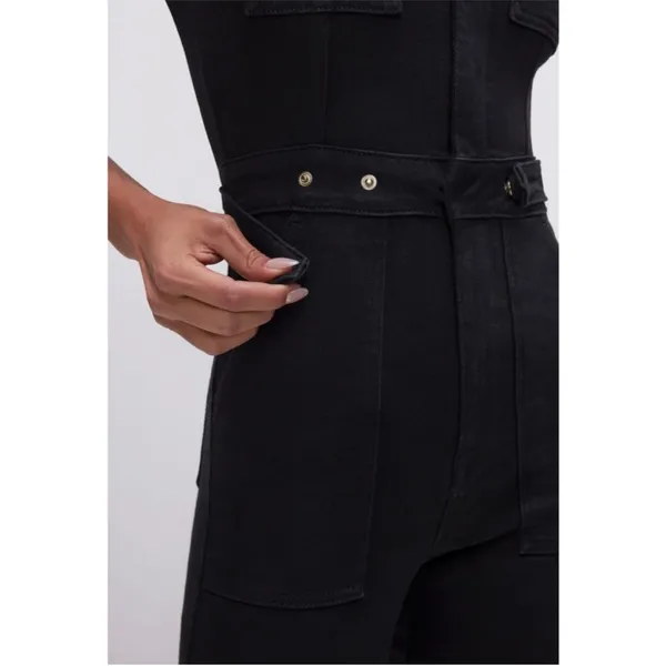Good American Fit For Success‎ Denim Jumpsuit Black Womens Size S - Image 4