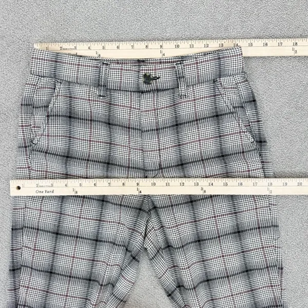 American Eagle Outfitters Plaid Flannel Super High‎ Rise Skinny Trousers Beige 4 - Image 13