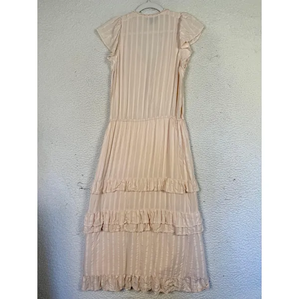 Paige Womens Dress M illyria Ruffles Layered Midi Slit Balletcore Feminine Beach - Image 2