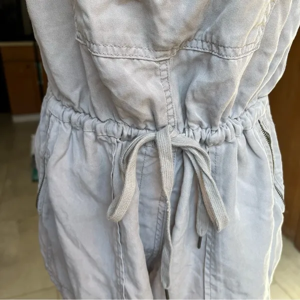 Wilfred Free Aritzia Grey Lyocell Short Overalls Romper Drawstring Waist Small‎ - Image 11